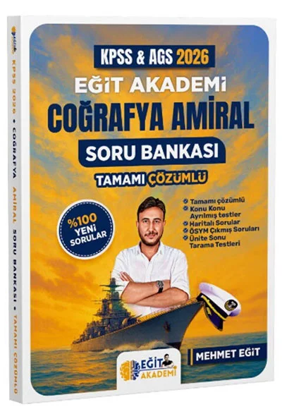 2026 MEB AGS KPSS Coğrafya Amiral Soru Bankası Tamamı Çözümlü Eğit Akademi