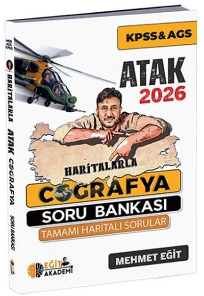2026 MEB AGS KPSS Haritalarla Atak Coğrafya Soru Bankası Eğit Akademi