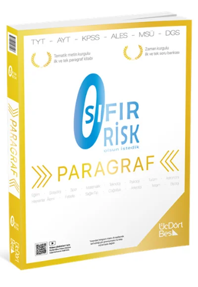 2026 TYT Paragraf Sıfır Risk Soru Bankası Video Çözümlü Üç Dört Beş Yayınları